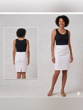 Liz Claiborne Classic White Pencil Skirt - Size 10